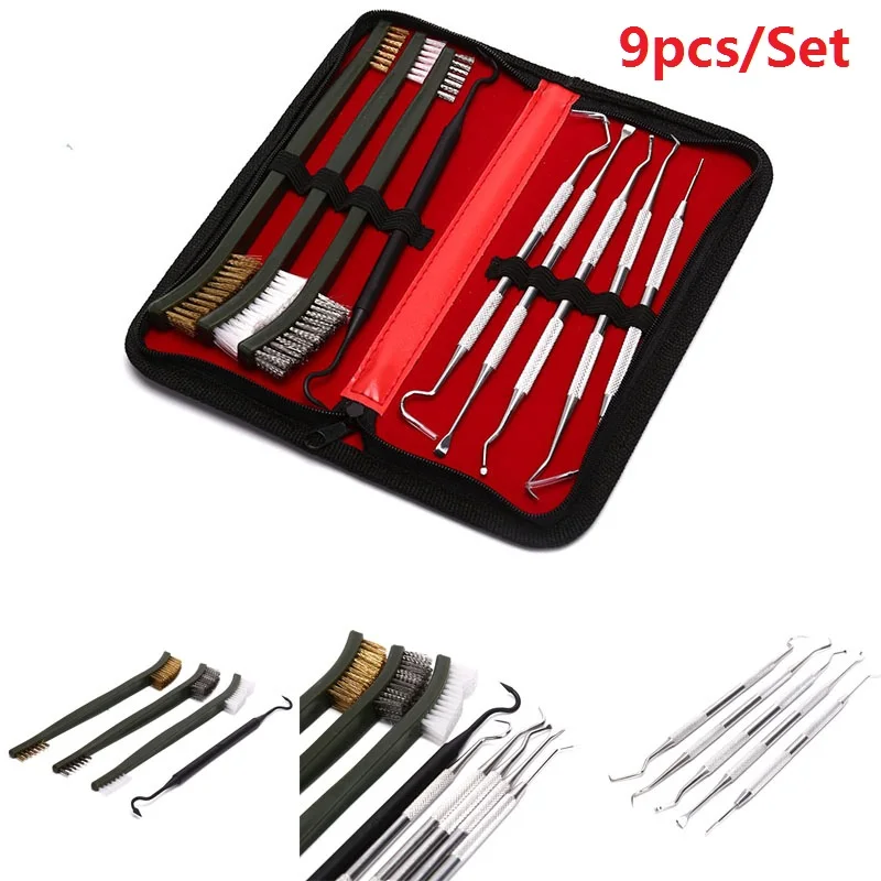 

8/9pcs Weapon Cleaning Kit Universal Gun Hunting Weapon Cleaning Kit Brush Gun Cleaning Set Pick Gun Tool