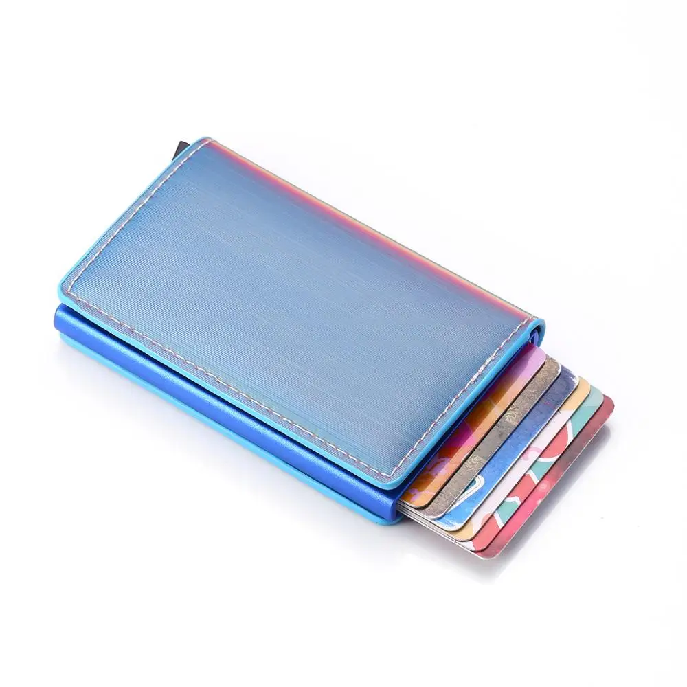 

Chameleon Rfid Change Color Laser Wallet Smart Wallet Credit Card Holder Metal Thin Slim Men Purse male purse money pocket