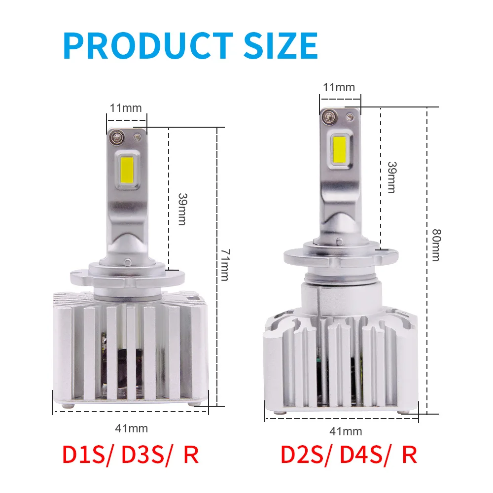 Paar D1S D2S D3S D4S D5S LED Scheinwerfer 12000LM Mit Zulassung 1:1 Halogen  Kit