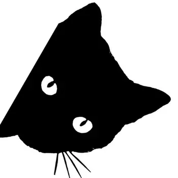 

Creative Black Cat Face Peeking Car Stickers Automotive Decal Window Decoration Reflective Sticker Window Door Sticker