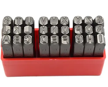 

5/16"(8mm) Steel Uppercase Letters Alphabet Script Metal Hand Stamp Punches Kit for Mold Code Tag Jewel Making Die