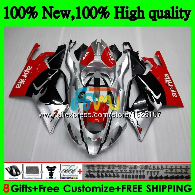 Черный серебристый RSV1000R для Aprilia RSV1000 R Mille 03 04 05 06 55BS. 1 RSV1000RR РСВ 1000 R RR 1000R 2003 2004 2005 2006 обтекатель