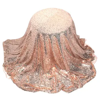 

Decorative Tablecloth 1.2*1.2cm Sequin Circle Home Decor Round Tablecloth Elegant Wedding Event Linens Sparkly Party