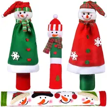 3/для волос(4 предмета), Рождество, холодильник ручек набор с нашитым на груди милым снеговичком: Ручка Чехлы рождественские украшения для дома с утолщённой меховой опушкой