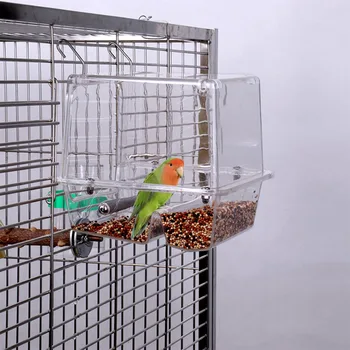 

1PC Acrylic Bird Seed Feeders Parrot Transparent Acrylic Feeders Window Viewing Bird Mount House Types Plastic Material