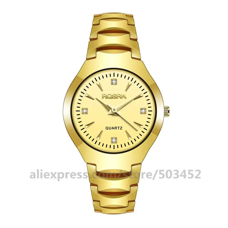 100 шт./лот ROSRA 8738 часы для влюбленных Классические наручные из сплава с круглым
