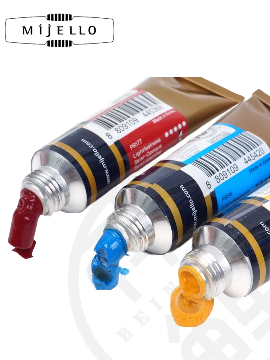 South Korea imported MIJELLO gold watercolor paint tube 15ml artist aquarela painting art acuarelas watercolor paint watercolor pigment