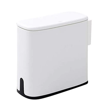 

2.4 Gallon Rectangular Trash Can Wastebasket, Small Trash Can with Lid, Garbage Container Bin for Bathroom,Changing Room