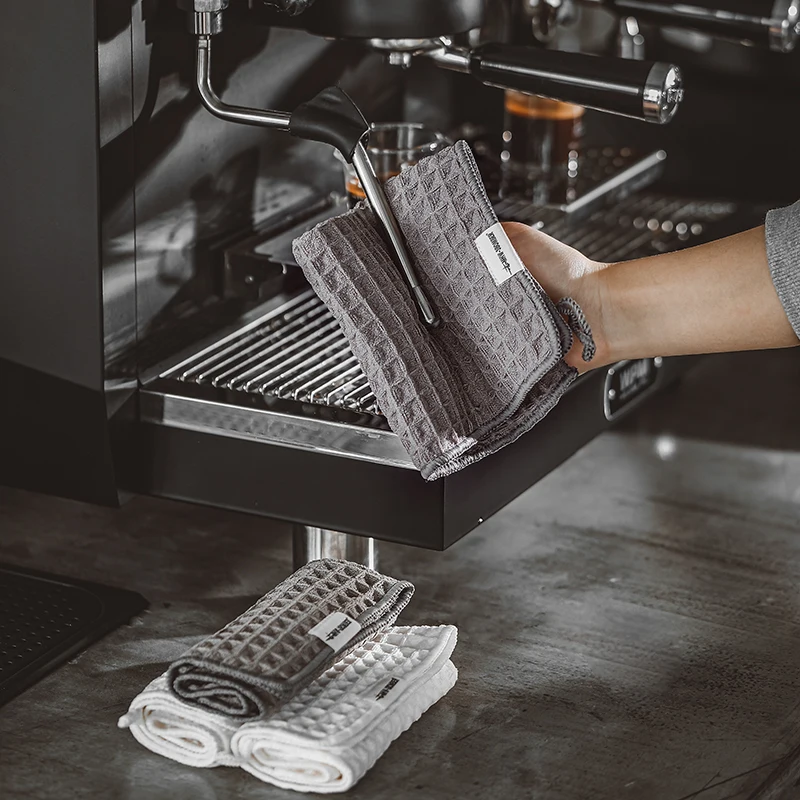 watchget Confezione da 6 panni in microfibra per la pulizia del barista, in microfibra, tessuto a nido d'ape, strofinacci per cucina e bar, panno per la pulizia della macchina del caffè, marrone