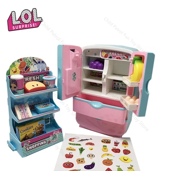 

New LOL Surprise Dolls DIY Play House Doll Refrigerator Toy Anime Model LOL Dolls Toys for Children Christmas Gifts for Girls