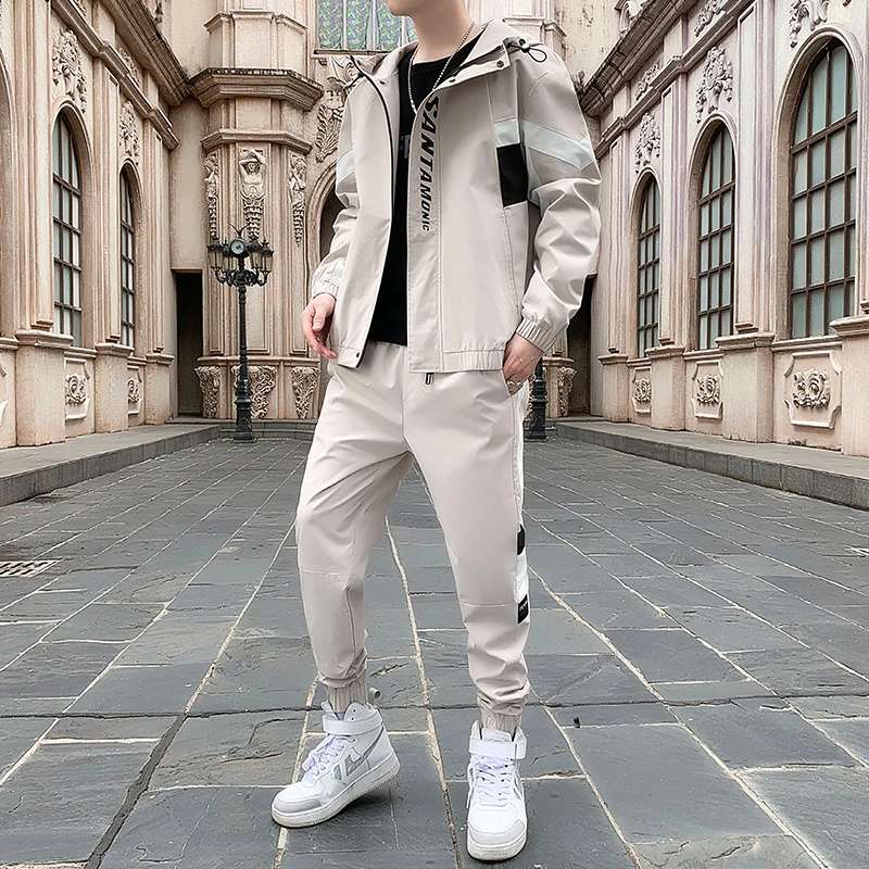 jogging suits for men 2022 New Autumn Men Sports Two Pieces Set Jacket and Sweatpants Fashion Streetwear Sports Set Casual Long Sleeve Mens Tracksuit mens matching sets