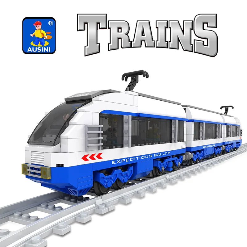 

AUSINI Train Series Toy Science Educational Assembled Building Blocks Children DIY Toy