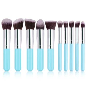 

10 Pcs Makeup Brushes Set Cosmetics Makeup Tool Powder Eyeshadow Cosmetic Set Mini Green Silver