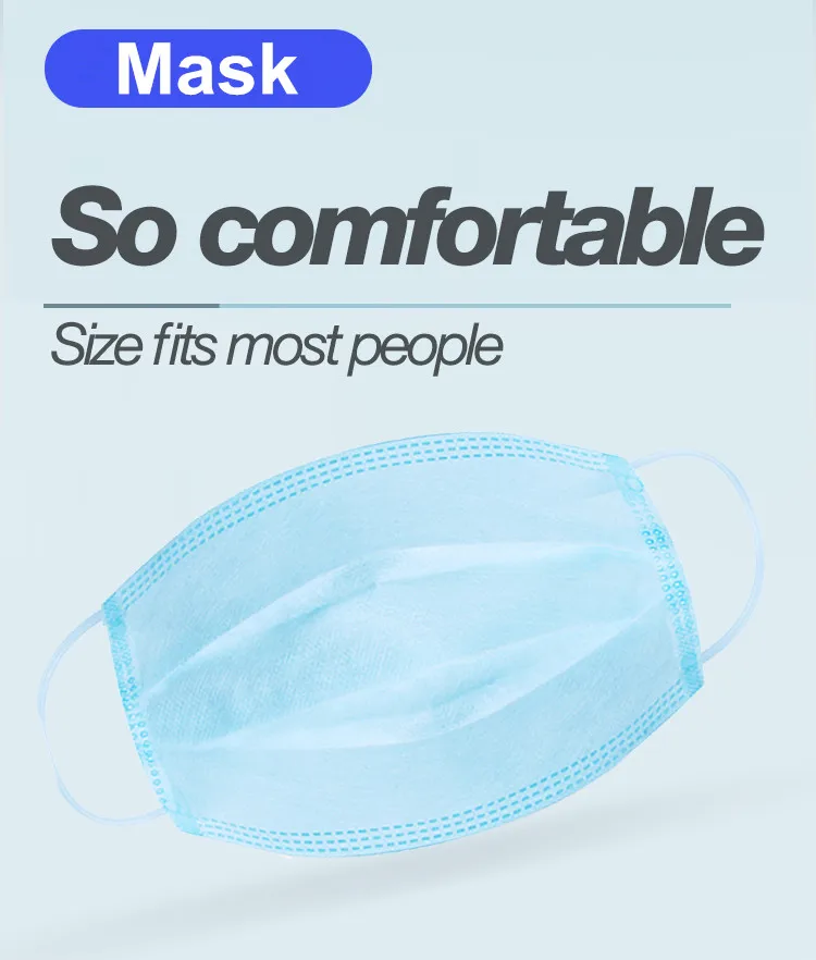 

50PCS Disposable Protective Mask 3 Layers Dustproof Facial Protective Cover Masks Maldehyde Prevent bacteria anti-virus Masks