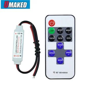 

Single Color Remote Control Dimmer DC 12-24V 8Mode 11keys Wireless RF LED Controller for led Strip light SMD 5050 / 3528