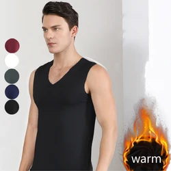 Men Thermal Underwear Winter Warm Tops Invisible Body Vest Sleeveless Soft Clothes