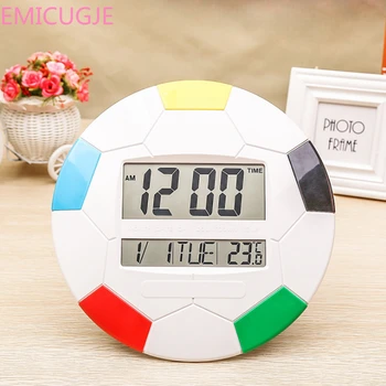 

Clock Home Electronic Lcd Digital Wall Clock with CalendarCreative Football Alarm Clock for Children's Gift Student Bedside