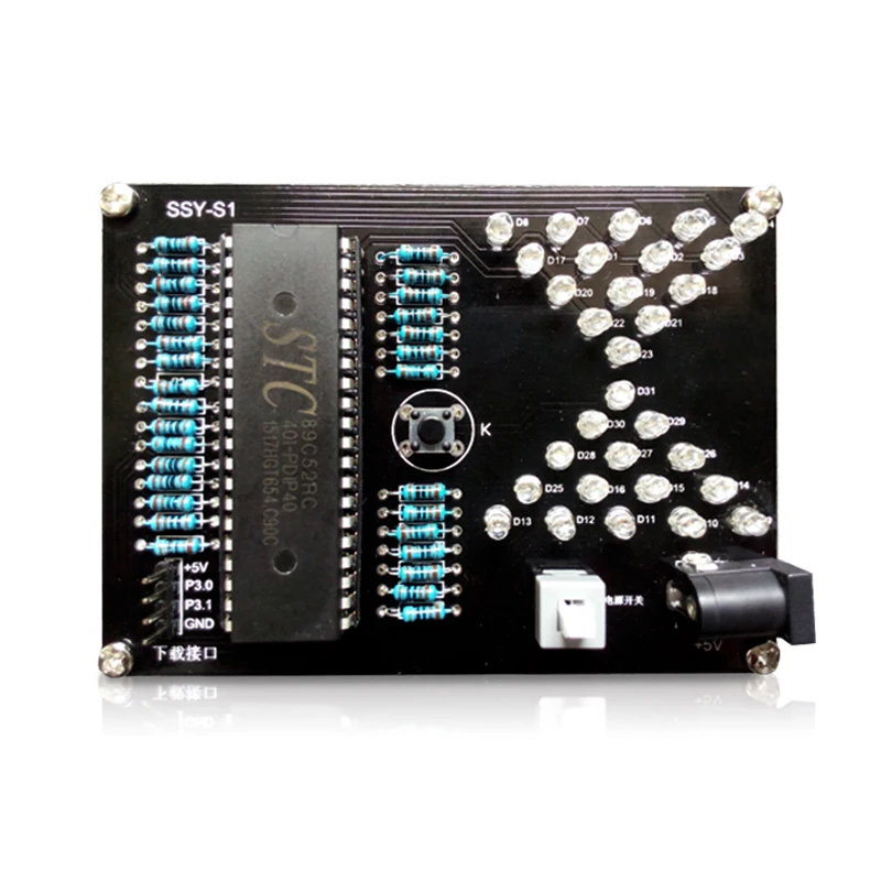 Docooler 51 Single-chip Microcomputer Kit controllo orologio elettronico a LED con controllo digitale a LED 