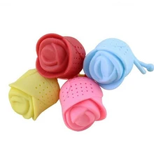 Силиконовый ситечко в форме розы, ПЕРФОРИРОВАННОЕ ситечко для трав и специй, чайная чашка, чайник, фильтр