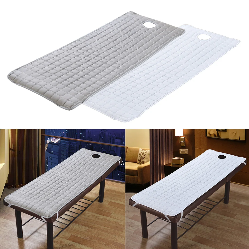 2pcs Massage Table Mattress Beauty Beds Sheet Cover 71x24inch White/ Grey