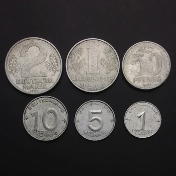 

Set 6Pcs Democratic Germany Coins 1952-63 Europe Original Coin EU Good Condition For Collection