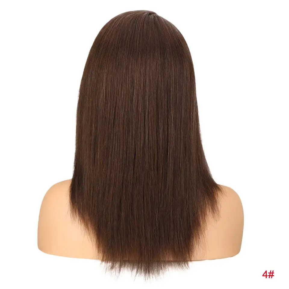 Rebecca правая часть Омбре кружева фронта человеческих волос парики для черных женщин перуанские прямые волосы Реми парик 14 дюймов - Цвет волос: #4