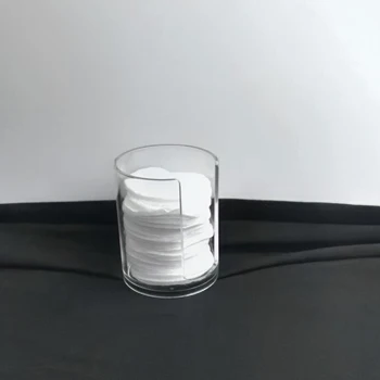 

Clear Plastic Cotton Pad Storage Box No ;Lid Makeup Organizer Desk Storage Case