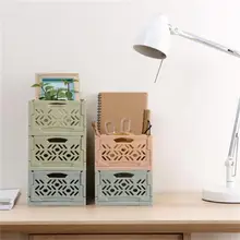 VIERUODIS складной пластиковый контейнер для хранения, для ванной настольная корзина для хранения косметики спальня фруктовые закуски мусор украшения инструмент для хранения