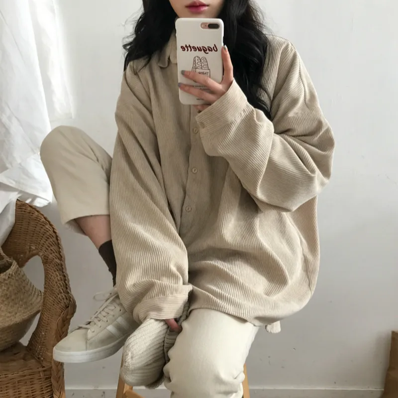 Женская летняя верхняя одежда Femininas элегантная Camisas Mujer куртка вельветовые