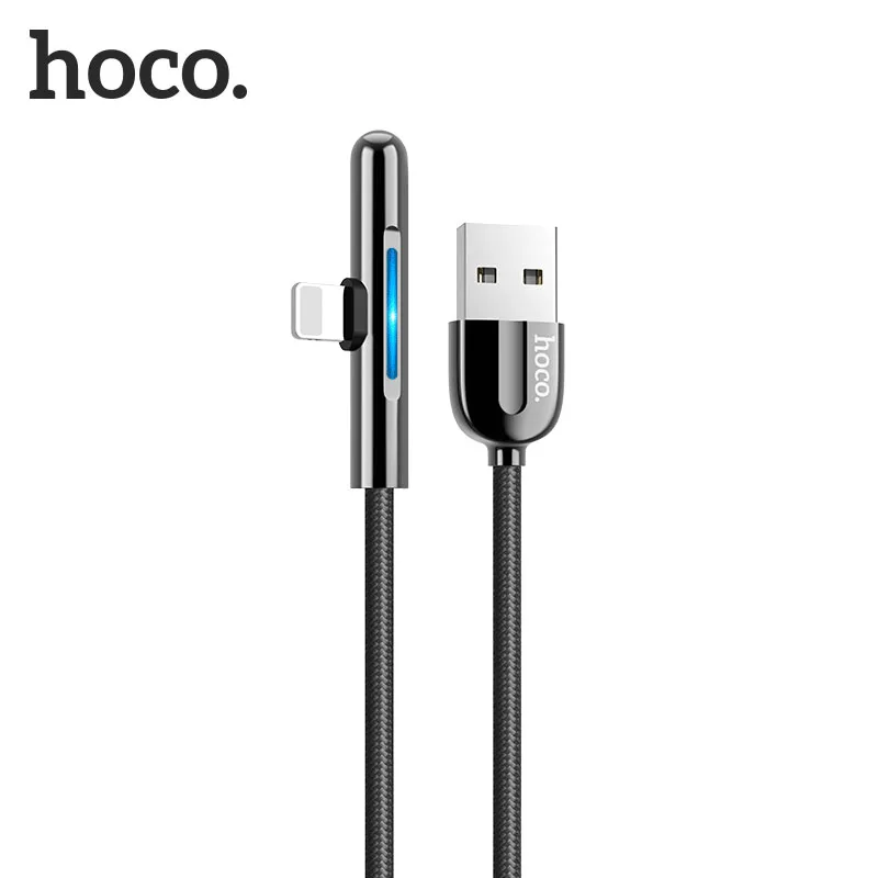 HOCO U51 15 шт./лот USB кабель для iPhone 11 Xs Max XR мобильный игровой кабель со светодиодной подсветкой Зарядка для iPhone 8 7 6