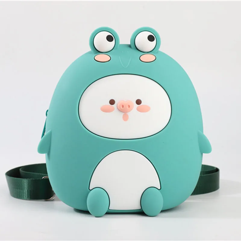 3D мультяшная лягушка, детская школьная сумка Kawaii, мягкий силиконовый милый рюкзак для детского сада, Детская сумка Kawaii, детский подарок - Цвет: Прозрачный