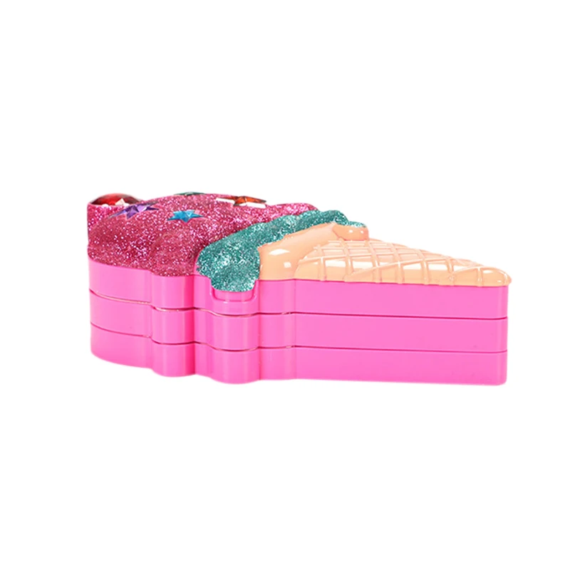 

FashionGirls Makeup Set and Cosmetic Set Ice Cream Cartoon Fold Out Makeup Palette Makeup Kit Toy for Kids Beauty Salon Birthday