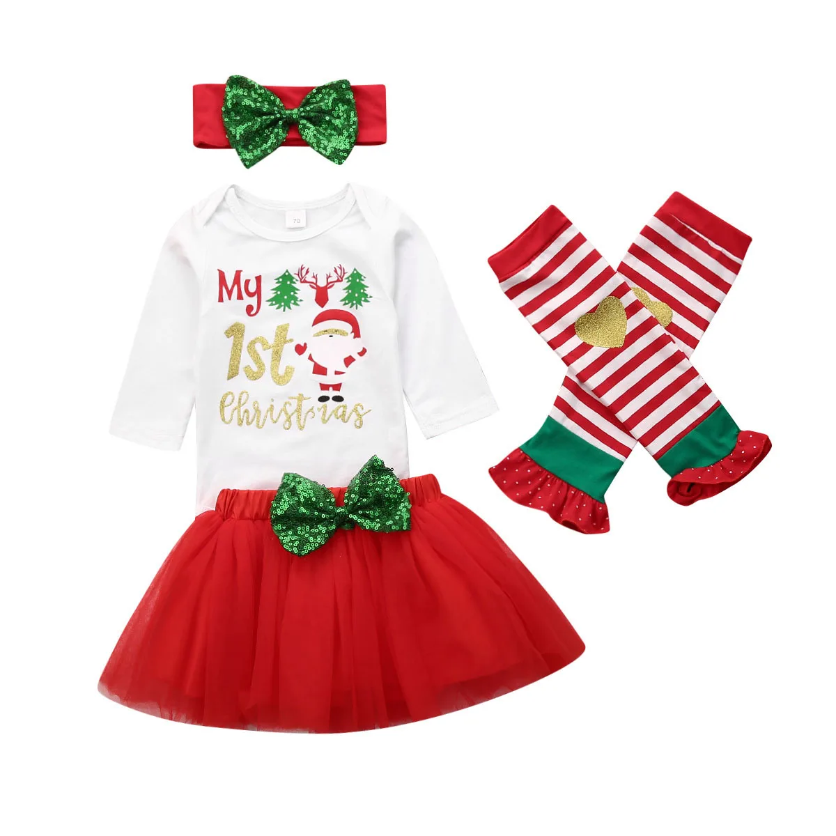 Pudcoco/одежда для малышей Рождественский комбинезон для новорожденных девочек, мини-платье-пачка гетры, осенние зимние наряды, комплект одежды - Цвет: B