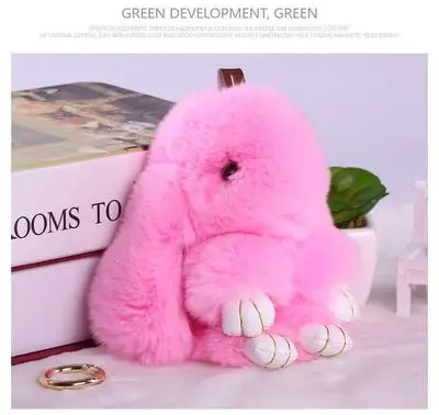 Play Dead Rabbit меховой кролик плюшевый кролик брелок Модный меховой помпон Маленькая подвеска Кролик игрушка кукла подвесные украшения - Цвет: Pink