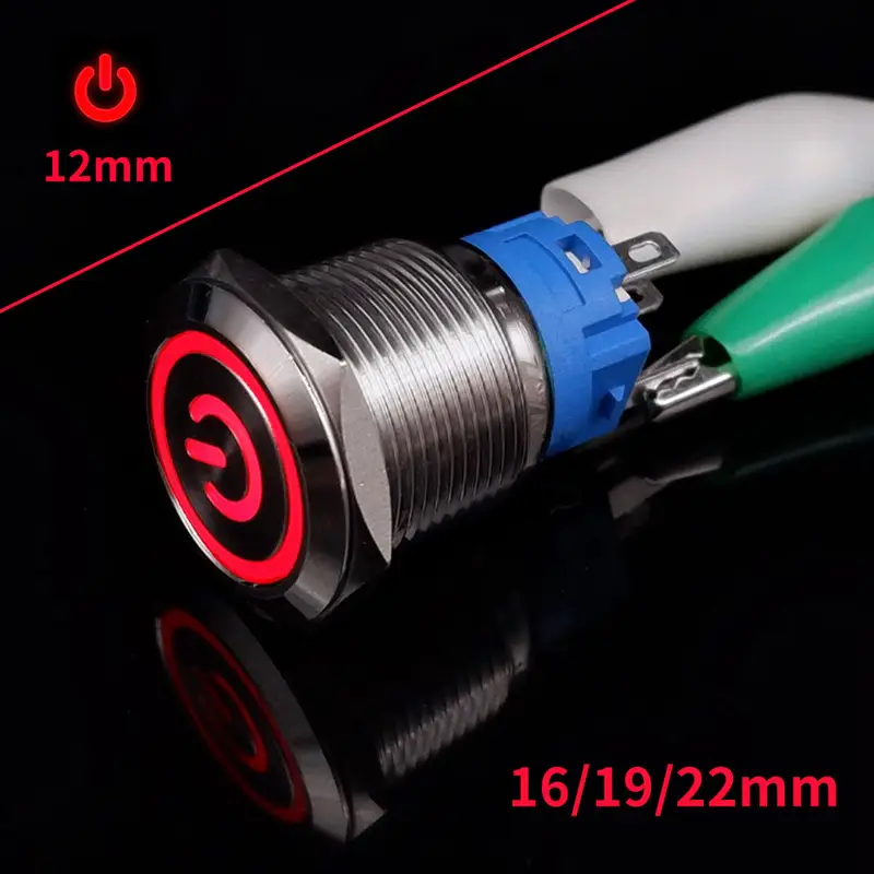 On Off PC Power Metal Waterproof Push Button Switch 12v for Car Ignition Switches Momentary/Latching NC 5V 220V 12 16 19 22 mm - Image 9