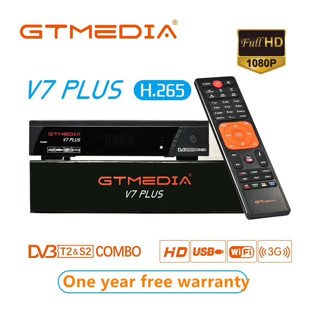 

GTmedia V7 Plus HD DVB-S DVB-T2 Receiver Satellite Wifi Free Digital TV Box DVB T2 DVBS2 Tuner M3u Youtube Russian Set Top Box