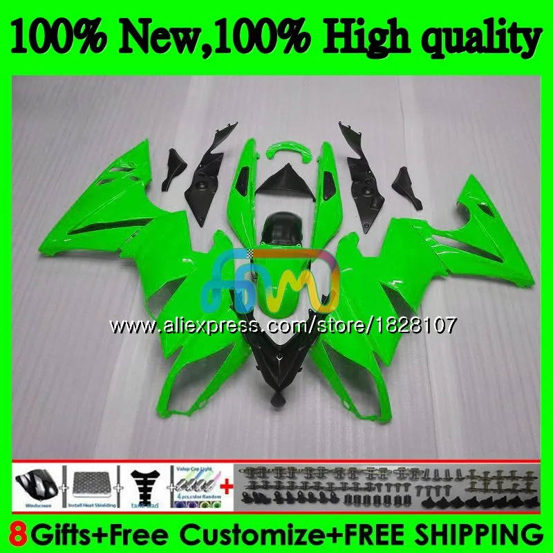 Тюнинг-пакет для KAWASAKI 650R ER 6 F 650 R ER6 F 09-11 31BS. 19 ER 6F 650-R ER-6F ER6F 09 10 11 блеск зеленый 2009 2010 2011 обтекатель