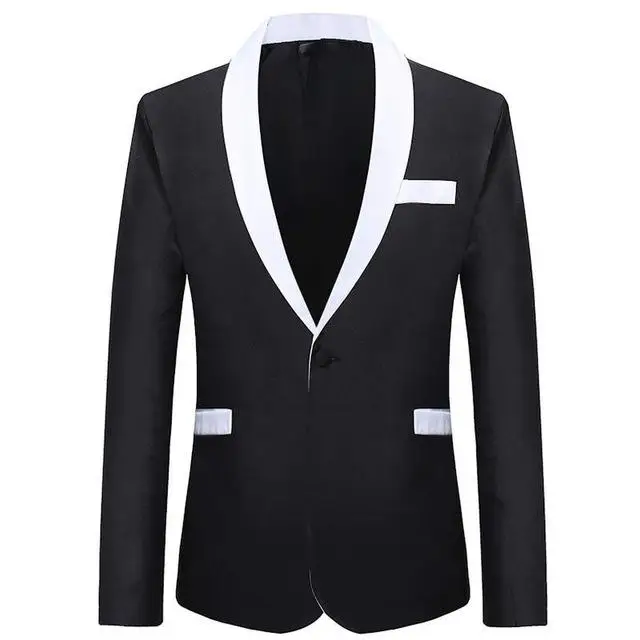 Marca nueva marea hombres moda impresin Блейзер diseo MS tamao cadera caliente casual masculino Delgado Fit chaqueta - Цвет: 7809