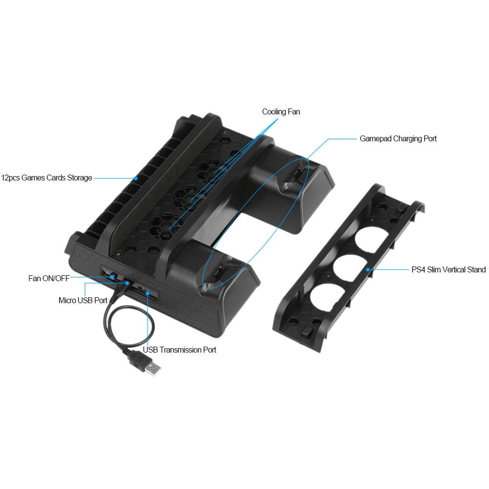 PS4/PS4 Slim/PS4 Pro вертикальная подставка рассеивание тепла база двойная зарядная док-станция геймпад зарядное устройство для хранения sony Playstation 4