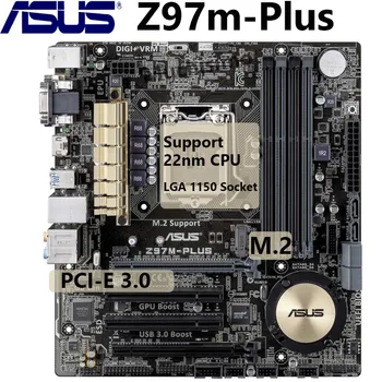 

Asus Z97M-PLUS Motherboard 100% Original Socket LGA 1150 i7 i5 i3 DDR3 32GB SATA3 USB3.0 PCI-E 3.0 M.2 Desktop Mainboard PC Used