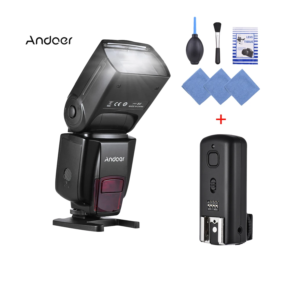 

Andoer AD560 IV 2.4G Speedlite Flash Light + 6 in 1 Clean ToolGN50 with Flash Trigger for Canon Nikon for Sony DSLR Camera