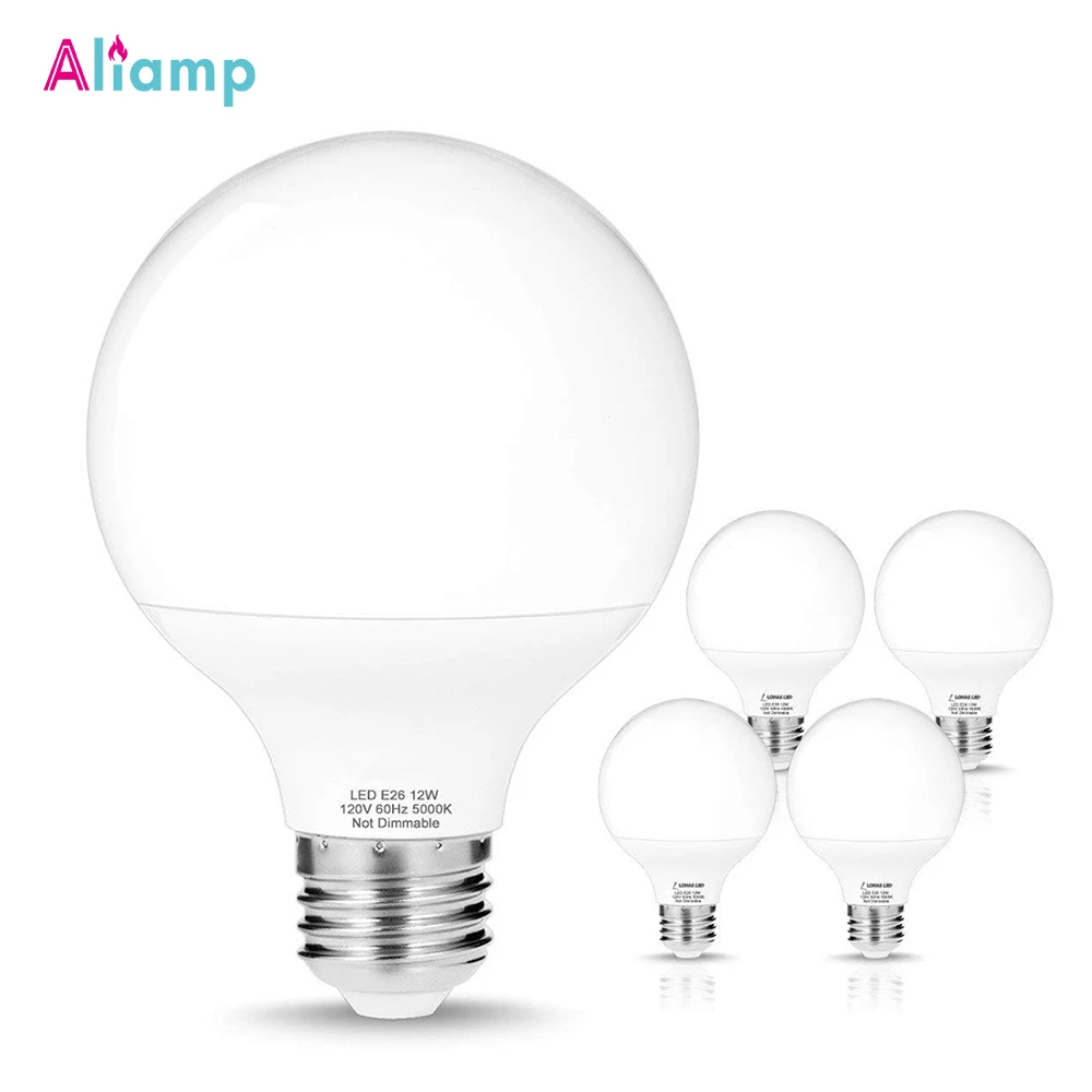 E26 E27 bombillas LED de luz diurna 5000k equivalente a 75W 100W incandescente G25 lámpara con forma de globo halógeno lúmenes vanidad 4 paquetes|Bombillas y tubos LED| - AliExpress