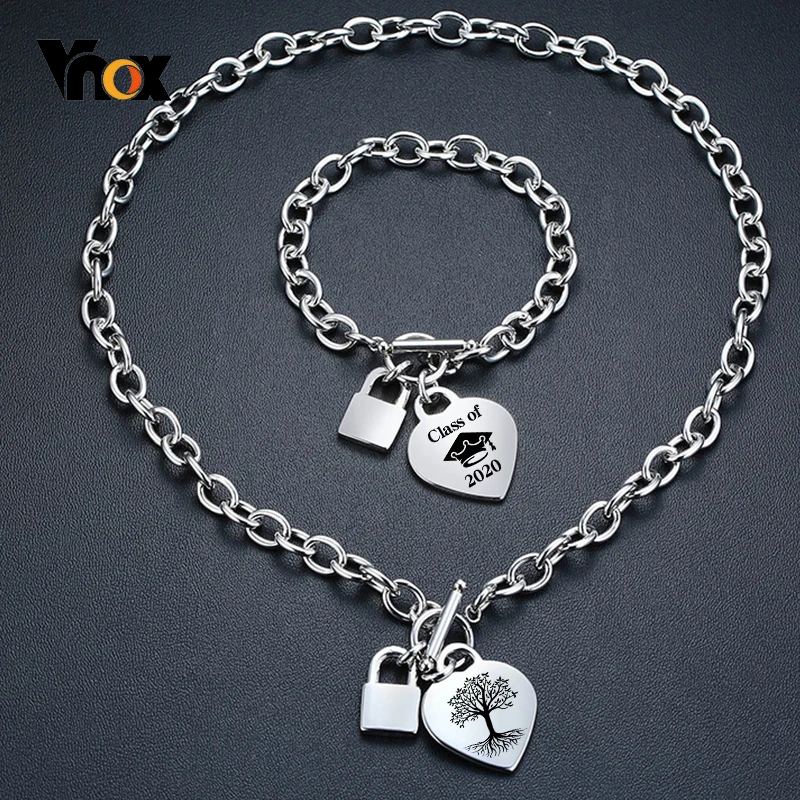 Уникальный персонализированный браслет Vnox с символикой сердца для женщин и