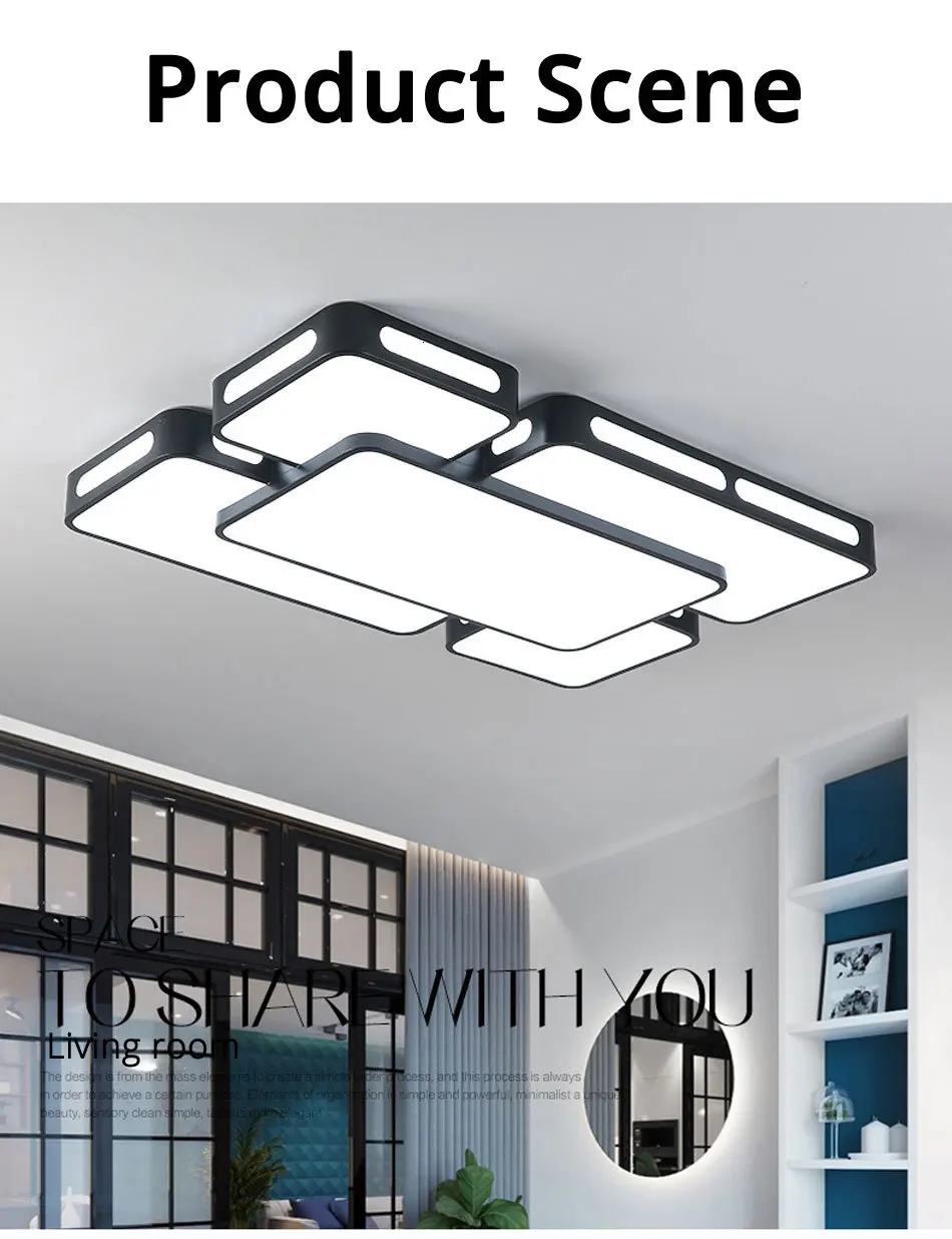 Светодиодные потолочные светильники для гостиной, спальни, кухни, блестящие акриловые потолочные лампы, монтируемые на поверхности, домашние светильники