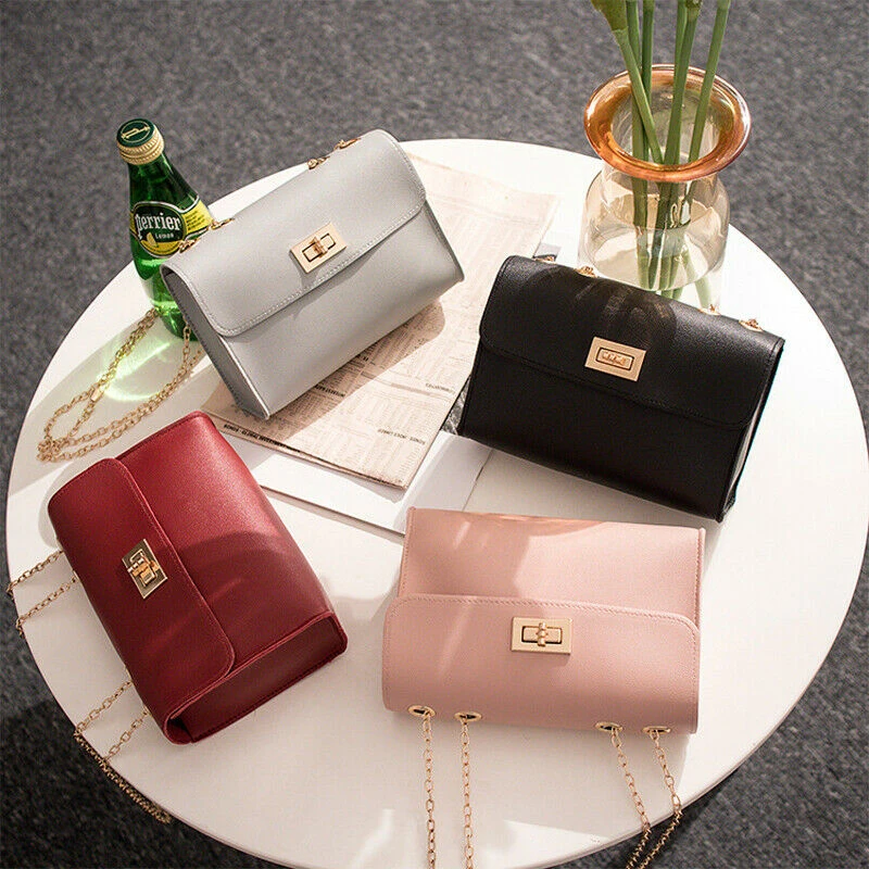 

Fashion Casual Ladies Bag Women Chain Bag PU Leather Shoulder Crossbody Handbag Messenger Purse Wallet