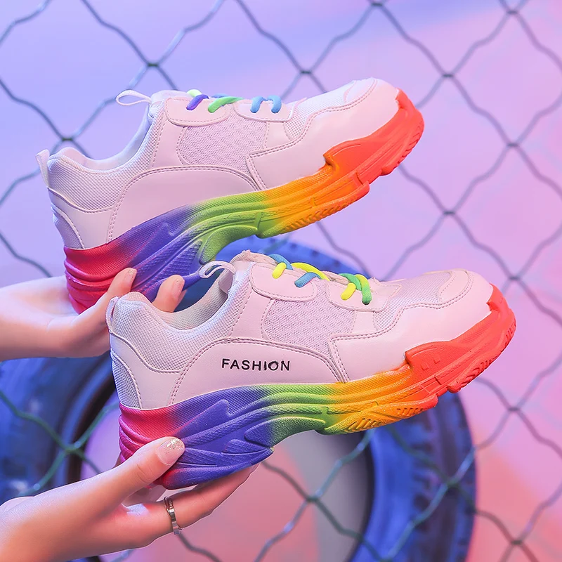 

Woman Casual Shoes Trainers New Designer Multicolor Basket Femme Sneakers Tennis Dad Shoes Luxury 2019 Espadrilles Dropshiping