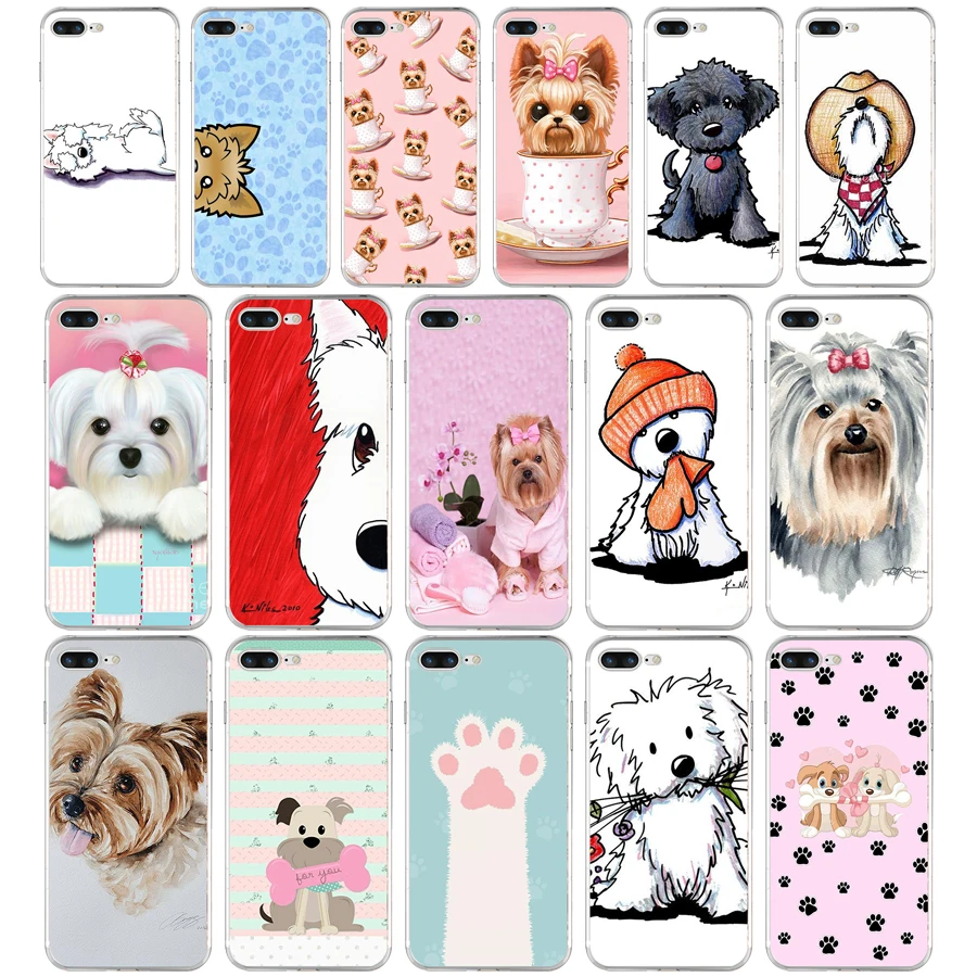 80AA yorkshire terrier dog puppy gift Soft Silicone Tpu Cover phone Case for iphone 6 6s 7 8 Plus case | Мобильные телефоны и