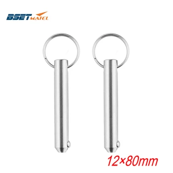 

2PCS 12*80mm Marine Grade 316 Stainless Steel Quick Release Ball Pin for Boat Bimini Top Deck Hinge Marine Hardware