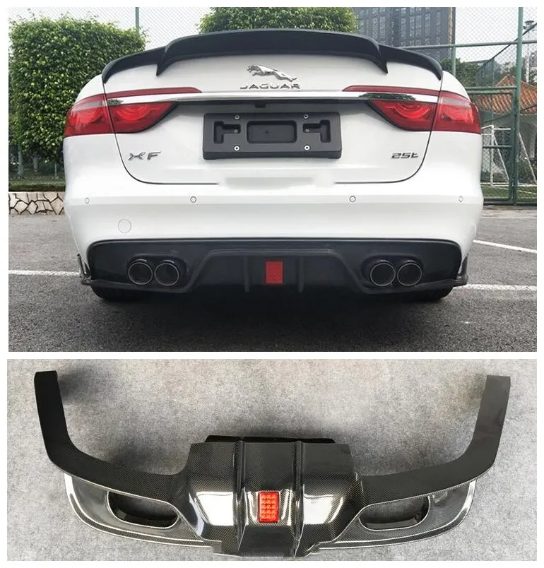 

High quality Carbon fiber Rear Trunk Lip Bumper Diffuser Protector Cover Fits For Jaguar XF XFL 2016 2017 2018 2019 years