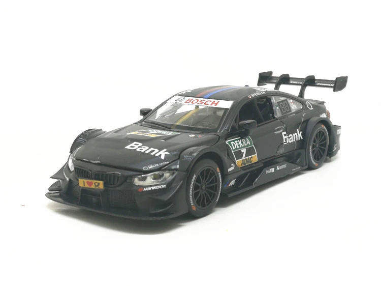 B Литая под давлением Модель автомобиля игрушки 1:32 M4 DTM гоночная команда живопись оттягивающая копия со звуком светильник для детей игрушки подарки - Цвет: B